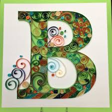 More images for alphabet quilling patterns free printable » Quilling Quilled Paper Monogram Lightweight Cardstock Letter B Home Decor Quilling Letters Quilling Designs Handprint Crafts