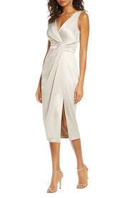 Free Shipping And Returns On Vince Camuto Knot Detail Satin Cocktail Dress At Nordstrom Com Triple In 2020 Cocktail Dresses Online Satin Cocktail Dress Cocktail Dress