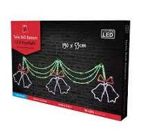 Stockholm Christmas Lights Motif LED Ropelight 3 Bells Drape