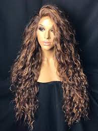Auburn Brown Honey Highlights Long Curly Lace Front Wig Cabelo Longo Cabelo Andulado Cabelo
