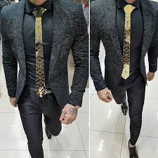 Black And Gold Dress Shirt Mens Blackgold Mens Outfits Mens Fashion Suits Suit Fashion