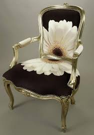 Beautiful Chair In Black Fabric With White Flower Lovely Idea Funky Furniture Upholstered Chairs Furniture Makeover