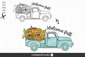 Download Welcome Fall Pumpkin Truck Graphic By Chonnieartwork Creative Fabrica PSD Mockup Templates