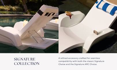 Ledge Lounger Signature In-Pool Contour Chaise & Armrest Console Suite, AI generated