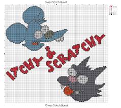 A cross stitch pattern from mystic stitch inc. Free Itchy And Scratchy Cross Stitch Pattern The Simpsons Cross Stitch Quest