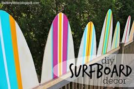 Paint Diy Surfboard Decor Foamcore Surfboard Shapes Painted With Bright Colored Stripes Make For Fun Surf Themed De Surfboard Decor Surfboard Surfboard Shapes