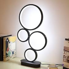 New creative oak modern led ceiling lights for living room bedroom lampara techo #cutelamps. Bubble Rings Kids Bedside Night Light Metal Modern Led Table Lamp In Black Warm White Light Beautifulhalo Com