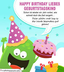 Happy Birthday Liebes Geburtstagskind Geburtstagskarte Fur Kinder Geburtstagsspruche Welt