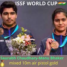 The pair had a poor start in the stage two and shot a total of 380 in. Manu Bhaker And Saurabh Chaudhary Claimed The Mixed 10m Air Pistol Gold Ending Indias Campaign On Manu Bhaker And Saurabh Chaudhary Claimed The Mixed 10m Air