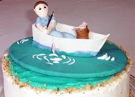 With an icing filled bag and round tip, size #5, draw the fish (in this case it is flounder from the little mermaid) on the cake top. Fishing Cakes Decoration Ideas Little Birthday Cakes