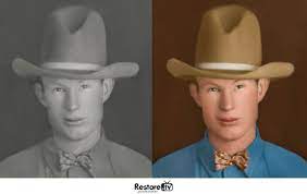 Before And After Photo Restoration At Restore Tv Colourcorrection Cowboy Photo Photorestoration Photos P Photo Repair Colorized Photos Photo Restoration