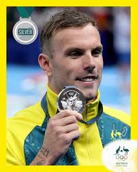 🥈 SILVER for Kyle Chalmers in the 100m freestyle. Doing SA proud, Chalmers  stormed home to claim his third consecutive Olympic medal in this event  🏊‍♂️ #AllezAus