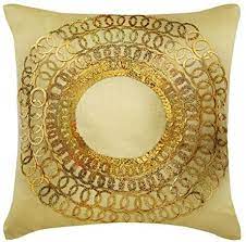Get 5% in rewards with club o! Amazon Com The Homecentric Decorative Light Gold Pillow Covers 16x16 Inch 40x40 Cm Silk Throw Pillows For Couch Circles Dots Sequins Embellished Contemporary Zippered Toss Pillow Covers Gold Discs Home