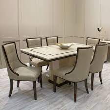 Buy dining tables and dining chairs at the warehouse. Trento High Gloss Marble Dining Table In Beige And Chairs
