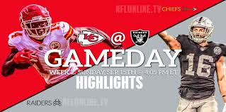 Due to flex scheduling, sunday games from week 5 on are subject to. Raiders Vs Chiefs Kick Off Week 2 Nfl Highlights 2019 Nfl Highlights Nfl Highlights