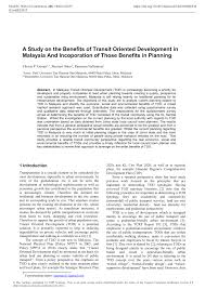 Transit oriented development in malaysia following the transformation, timing and demand of the propenomy model. Pdf A Study On The Benefits Of Transit Oriented Development In Malaysia And Incoporation Of Those Benefits In Planning