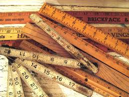 8 Vintage Wooden Rulers Yardsticks Assorted Sizes Wooden Ruler Wooden Ruler