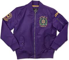 Big Boy Omega Psi Phi Divine 9 S2 Bomber Flight Mens Jacket [Purple
