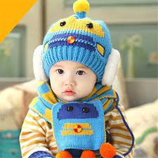 Niwota Robot Design Baby Infant Winter Warm Cap Hat Beanie With Scarf Set Light Blue Read More Reviews Of T Baby Winter Hats Knitted Hats Kids Winter Hats