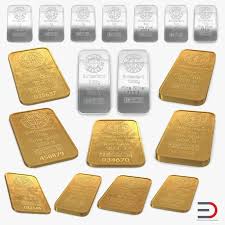 Gold And Silver Bars Collection 3d Model Ad Silver Gold Bars Model Silver Bars Silver 3d Model