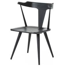 Tenly Mid Century Modern Black Oak Barrel Back Dining Chair In 2021 Windsor Dining Chairs Black Dining Chairs Oak Dining Chairs