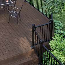 Deckorators 6 Ft X 2 25 In X 36 In Matte Black Aluminum Deck Stair Rail Kit Square Balusters Included Assembly Required In The Deck Railing Department At Lowes Com
