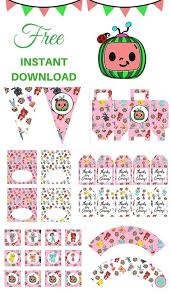 Edit the files online using your phone or computer and print your items today!. Free Pink Cocomelon Party Printable Download In 2021 Birthday Banner Free Printable Party Printables 2nd Birthday Party For Girl