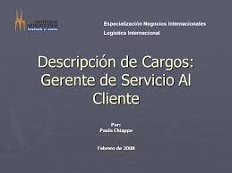 Para el régimen, disciplina, subordinacion y servicio de sus ejércitos, adicionadas previa autorización de s.m. Descripcion De Cargos Gerente De Servicio Al Cliente Ppt Descargar