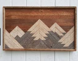 How To Make A Mosaic Mountain Range Mountain Wood Art Wood Wall Art Wooden Wall Art