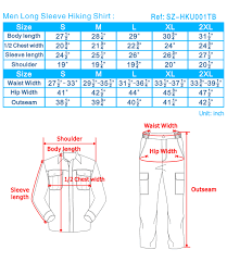 Hiking Wear Size Chart