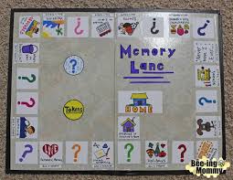 Memory Lane Diy Family Board Game Homemade Board Games Family Board Games Board Games Diy