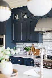 Bold And Blue Transitional Kitchen Chicago By Timber Trails Development Blue Bo Navy Kitchen Cabinets Blue Kitchen Cabinets Kitchen Cabinet Design