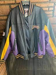 Mint Condition Lakers Leather Jacket In 2021 Jackets Lakers Jacket Leather Jacket