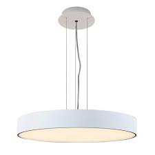 Round Led Luminaire Direct Light Or Direct And Indirect Light 70 30 Emission White Or Matte Chrome Finish Opal Diffuser Chrome Finish Pendant Lighting Light