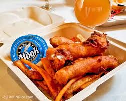 It consists of a round wooden handle with a strong metal hook smaller hooks may also be used in food processing and transport.1. Verboten Brewing And On The Hook Fish And Chips Roti N Rice