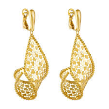 rose gold peacock earrings