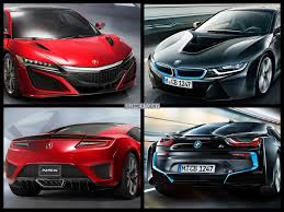 The honda / acura nsx was introduced in 1990 and began production in 1991 at a time when the japanese constructor was dominating the world of formula 1 motor racing. Bild Vergleich Acura Nsx Honda Nsx 2016 Trifft Bmw I8
