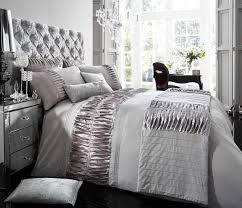 Black And Silver Bedding And Curtains Signature Alina Silver Duvet Quilt Cover Set Bed Linen Sets Duvet Cover Sets Matching Bedding And Curtains