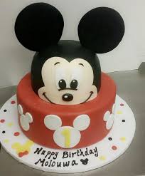 1 Layer Mickey Mouse Birthday Cake For 1 Year Old Boy Calumet Bakery Mickey Mouse Two Tier Fondant Cake 1st Birthday Cakes Calumet Bakery Cake