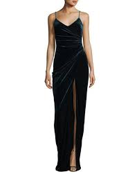 Tw34w Black Halo Bowery Sleeveless V Neck Velvet Evening Gown Velvet Evening Gown Black Halo Evening Gowns