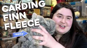 Carding Finnsheep Fleece