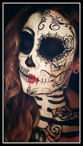 Halbes Gesicht Hals Mein Design Fantasy Make Up Schminkgesichter Half Sugar Skull Makeup