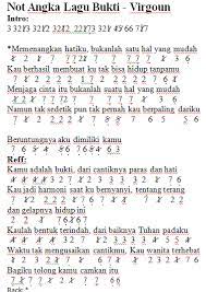 Not Angka Pianika Lagunya Virgoun Bukti