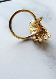 The Goldfinger Ring 24k Gold Plated Statement Ring Hand Etsy Architectural Jewelry Edgy Jewelry Playful Jewelry