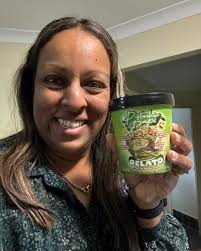 Pistachio Papi Gelato is HERE! It is absolutely delicious and I love it! So  luxurious and devine! Price point is high but we all know pistachios are  expensive! $16 a tub! Find