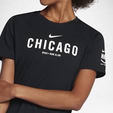 Black Blue And Pink Nike Shirt Nike Dry Nrc Chicago Women S Running T Shirt Size Medium Black Running Women Nike Women Running Tshirts