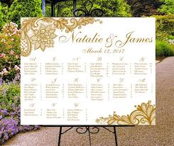 Wedding Seating Chart Printable Gold Or Custom Color Wedding