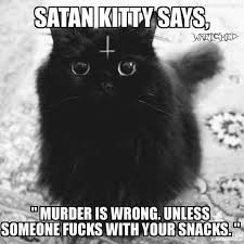 Awww Satan Kitty Bones Funny Indoor Cat Creepy Cute