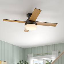 The hunter indoor low profile ceiling fan with led light and remote control is the best low profile ceiling fan because it comes with a lifetime warranty and can. Hunter Fan 52 Dempsey 4 Blade Led Flush Mount Ceiling Fan With Remote Control And Light Kit Included Reviews Wayfair