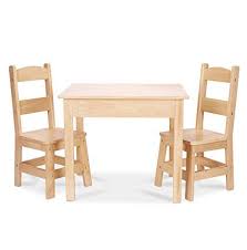Melissa Doug Solid Wood Table And 2 Chairs Set Light Finish Furniture For Playroom 3 Piece Set Ta Wooden Table And Chairs Hardwood Table Solid Wood Table